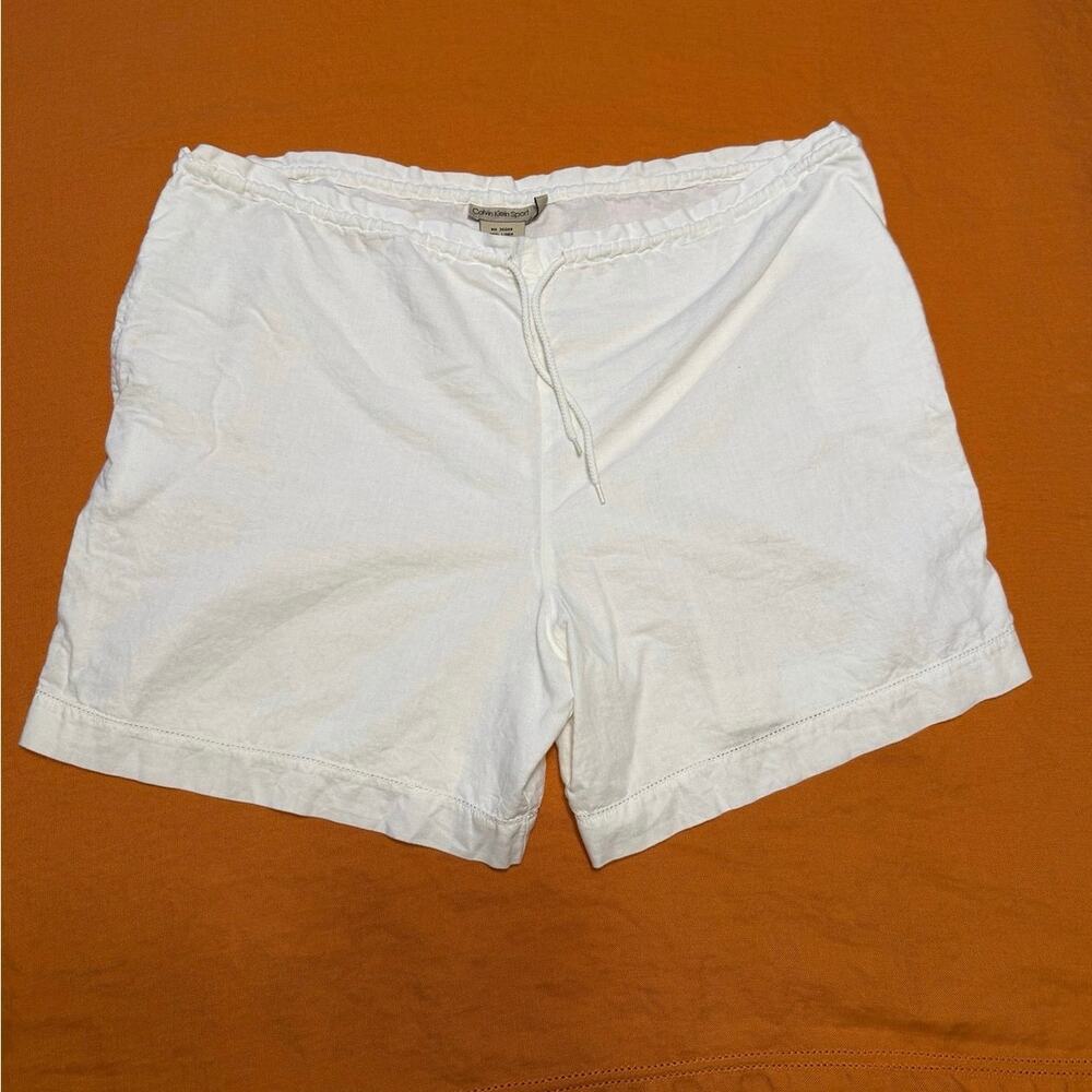Vintage linen cotton drawstring shorts with pockets resort coastal quiet luxury